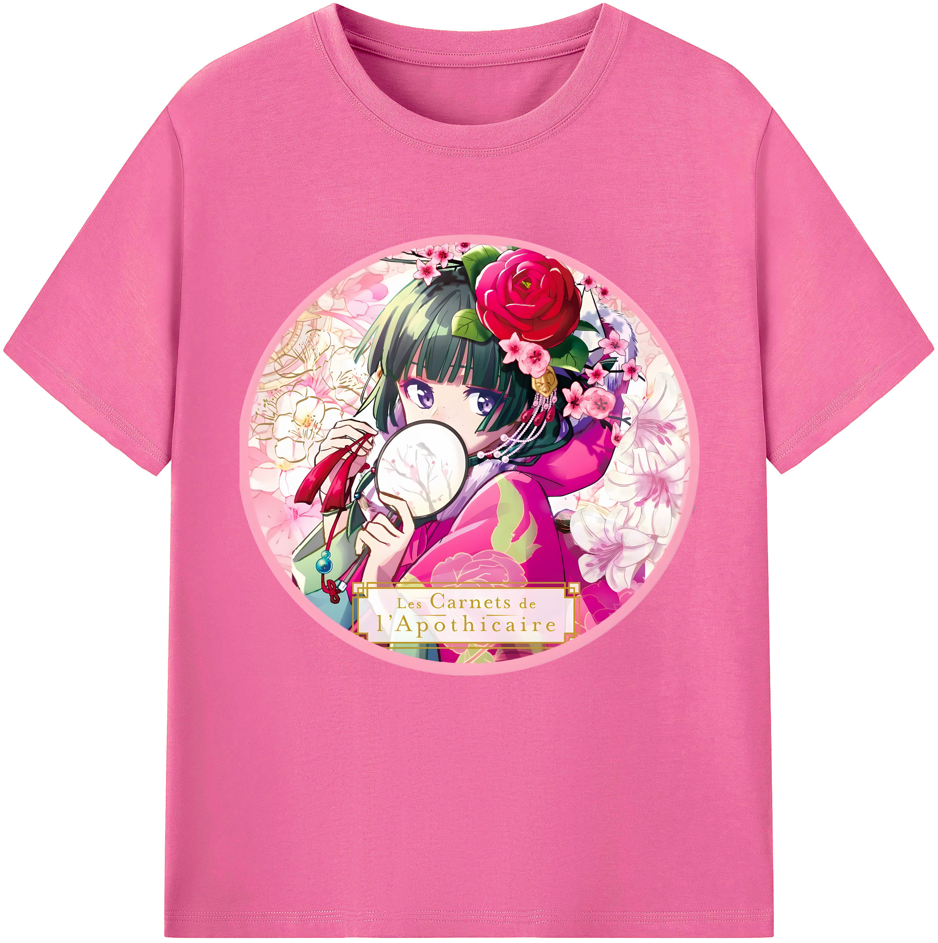 （画像用） 薬屋のひとりごと The Apothecary Diaries レディースカジュアルプリントTシャツ（綿100％）